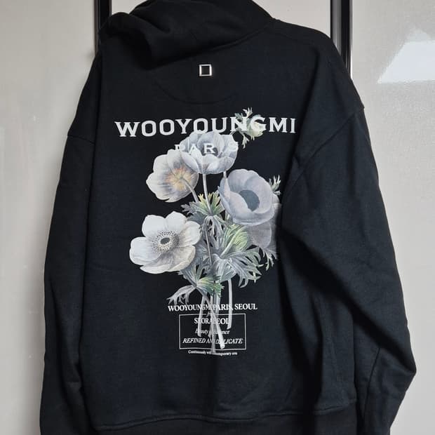46사이즈 우영미 23 플라워 후드티