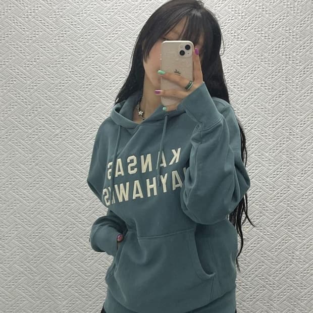 챔피온 빈티지 리버스위브 캔자스 제이호크 후드티 S C06705