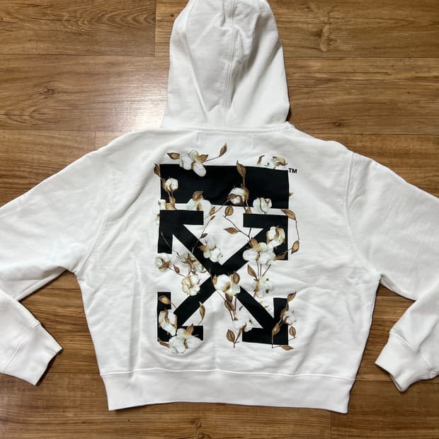 [오프화이트] 플라워 프린팅 후드티