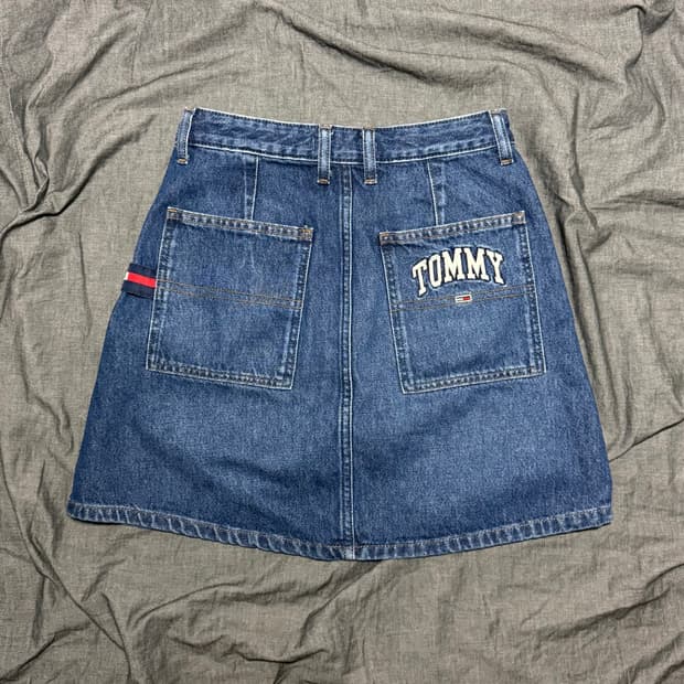 Retro Button-Front Denim Mini Skirt