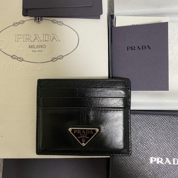 (Prada) 프라다 레더 카드 홀더 블랙