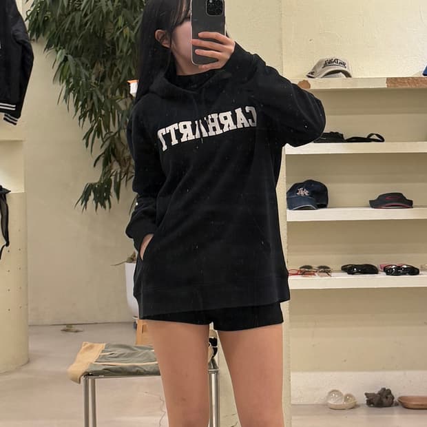 칼하트 빅로고 블랙 후드티 U259