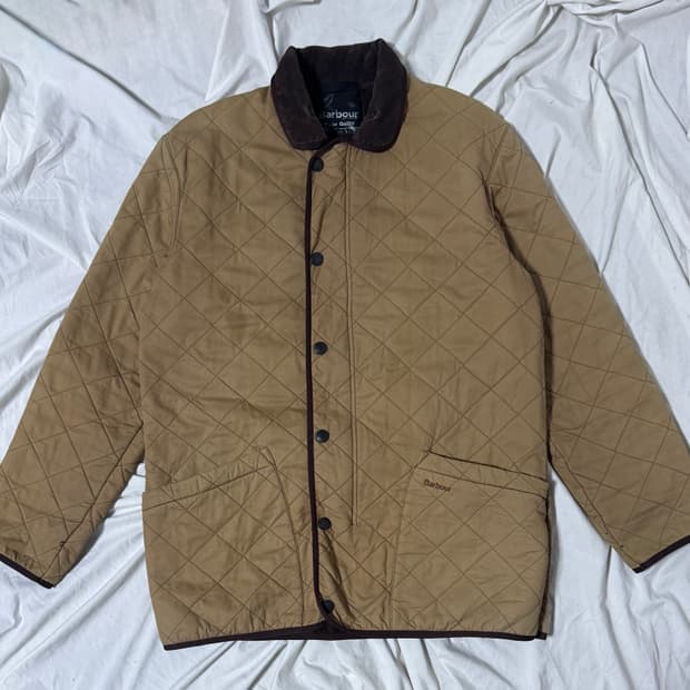 바버 duracotton 퀼팅 플리스 자켓