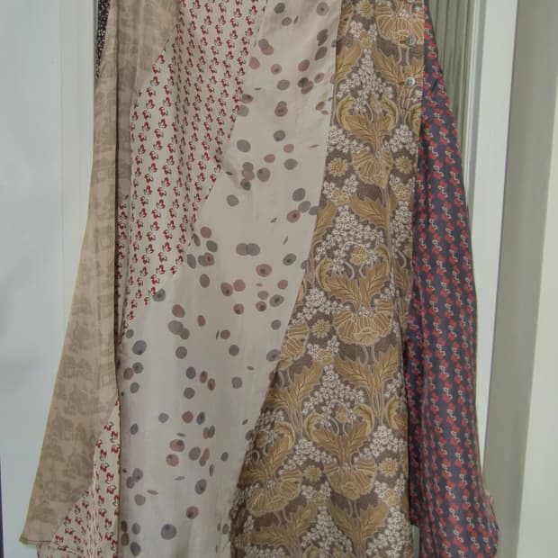 Tsumori Chisato 츠모리치사토 실크100 패치워크 스커트