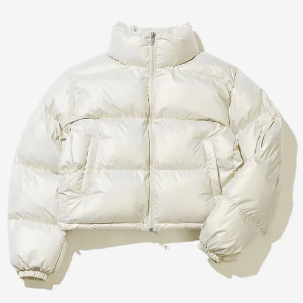 비터셀즈 글로시 크롭 푸퍼 자켓 -펄