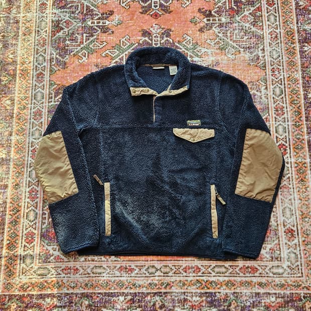 90s 엘엘빈 딥파일 신칠라 플리스 스냅티