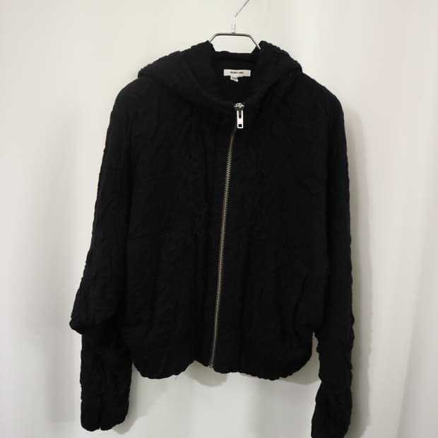Helmut Lang crinkle zip hoodie