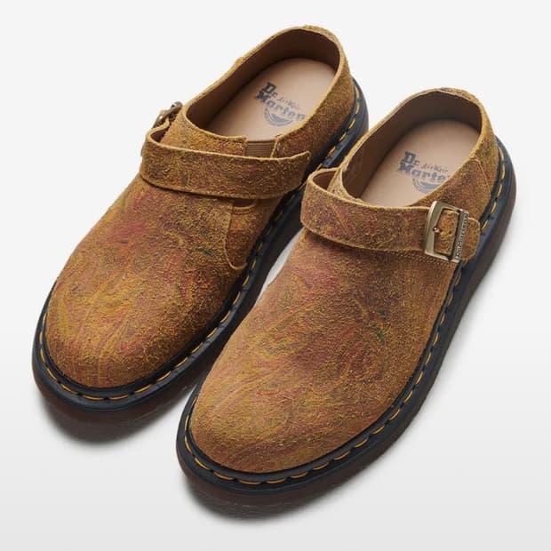 닥터마틴 아이샴 마블드 헤어리 스웨이드 브라운 머스타드 280size