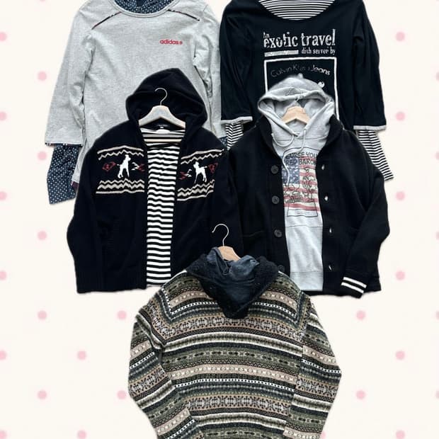 jpn 키치 러힙 웨스턴 괴짜 레이어드 상의세트