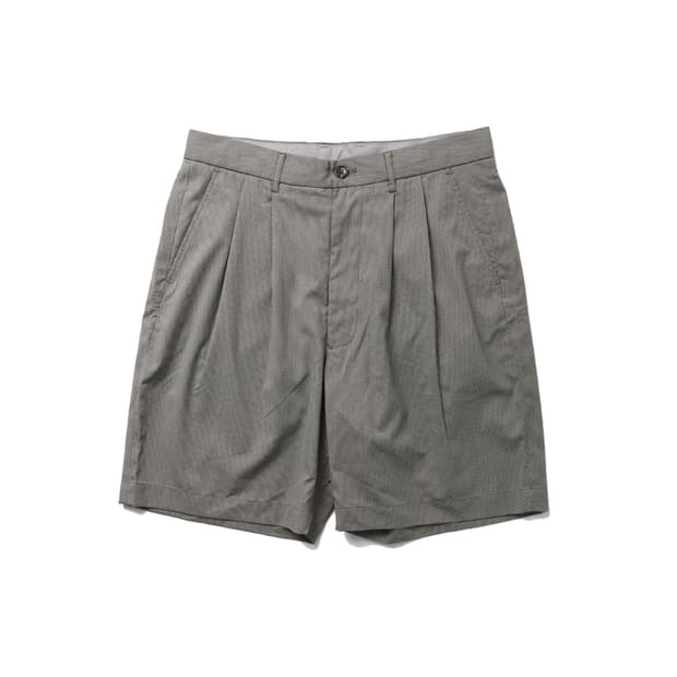 BEAMS 2 Pleats Check Shorts