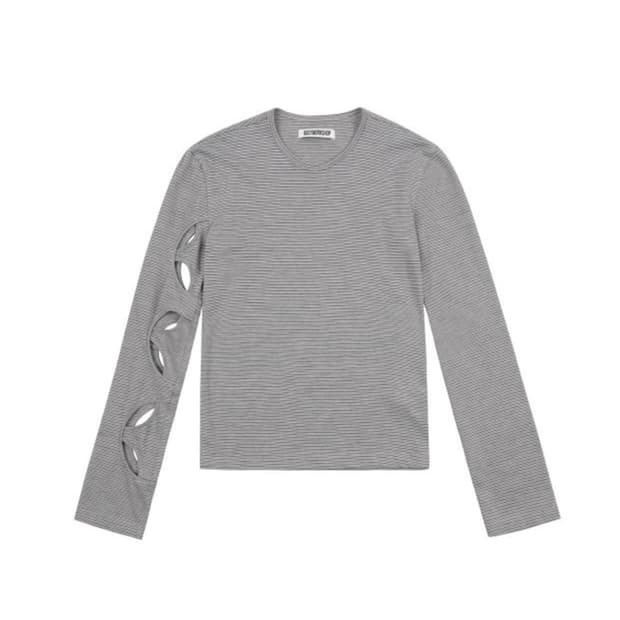 구해요)오들리워크샵 스트립 컷 아웃 롱 슬리브 핑크 카키