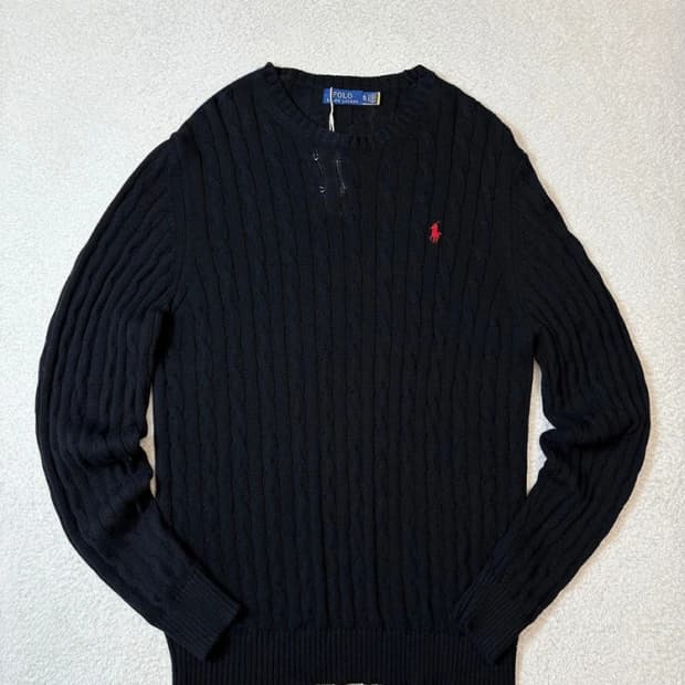 폴로 랄프로렌 큐알 신형 꽈배기 코튼 니트 PN6251