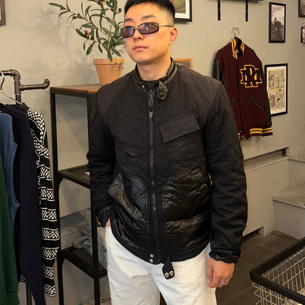 Diesel nylon/cotton multi quilted jacket