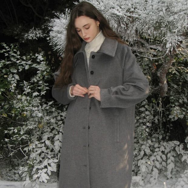 레터프롬문 뮤어 벌룬 울 롱코트 M