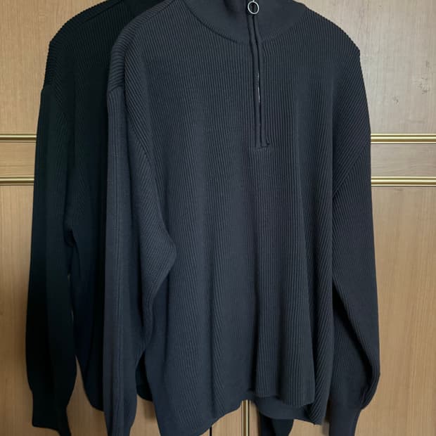 유스 하프집업 니트