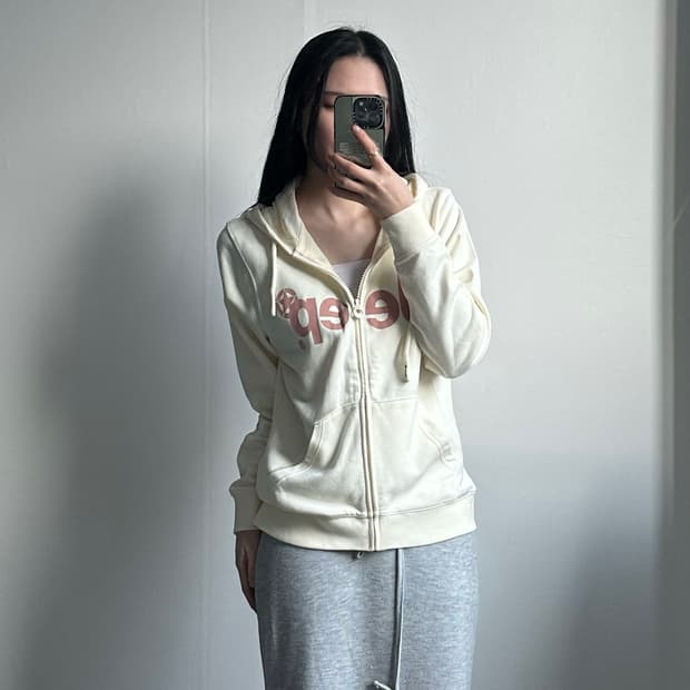 Jeep 지프 스펠아웃 아이보리 후드집업