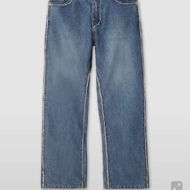 컷오프 스플릿 데님 팬츠 (미드블루)