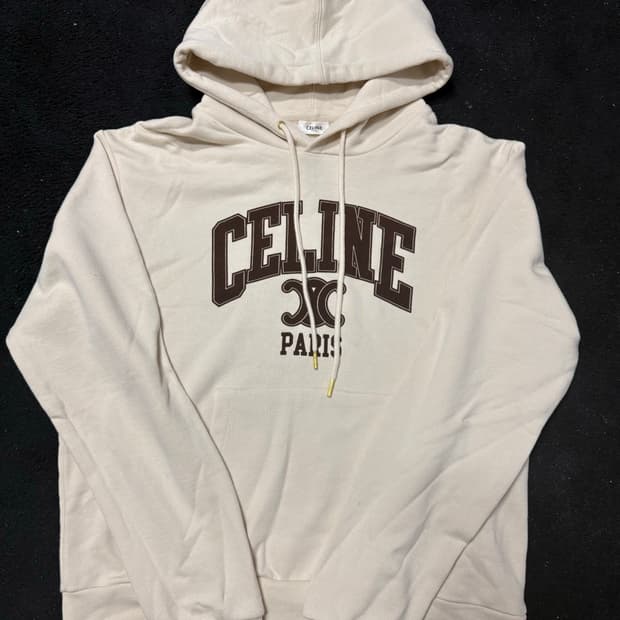 셀린느 코튼 플리스 후드 샴페인 카카오 L