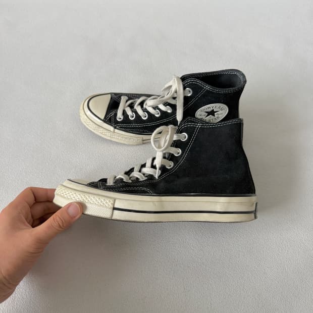 [240]컨버스(Converse) 척테일러 하이 스웨이드 블랙