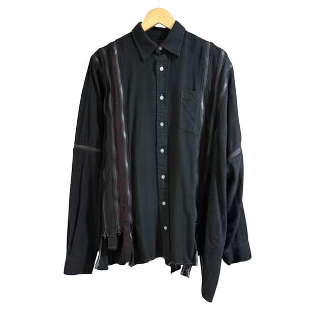Rebuild by Needles 7cut Zip 와이드 셔츠 블랙