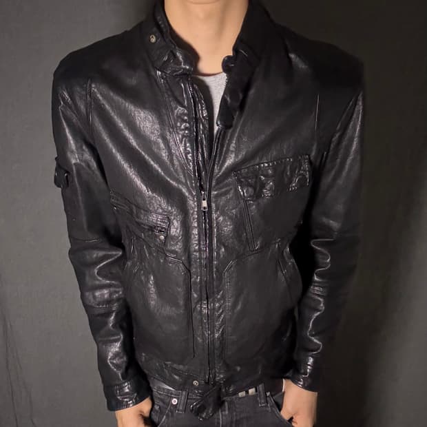 japan vintage ltaly lamb skin jacket