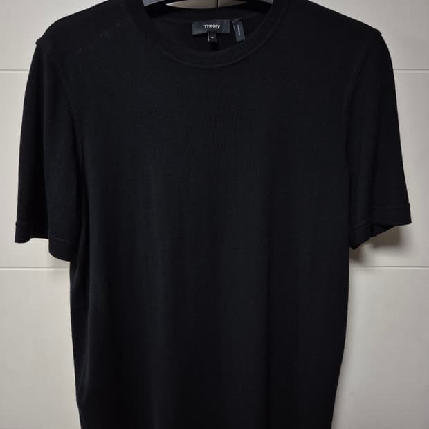 (M) 띠어리 리갈울 블랙 니트 반팔티셔츠