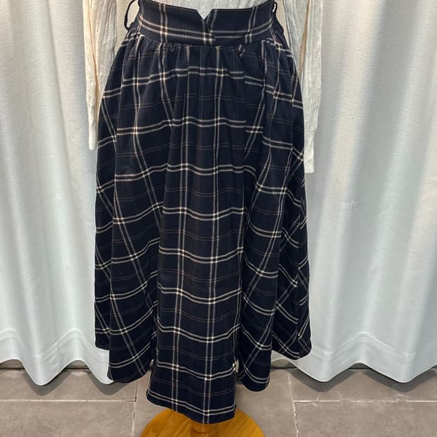 모리걸st 블루 체크치마