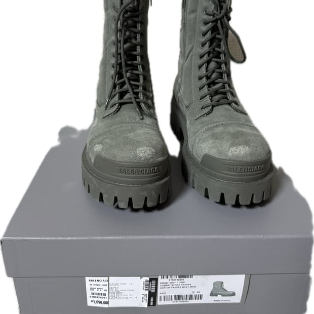 (41) 발렌시아가 컴뱃 스트라이크 부츠 카키