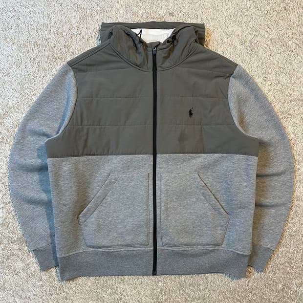 폴로 랄프로렌 신형 QR 하이브리드 풀집 후드집업 그레이