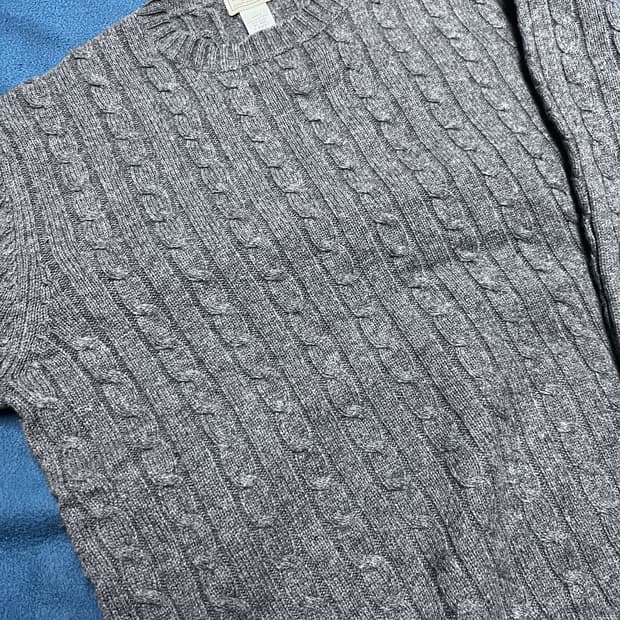 L.L.Bean 올리브그린 램스울 80 혼방 니트 XL