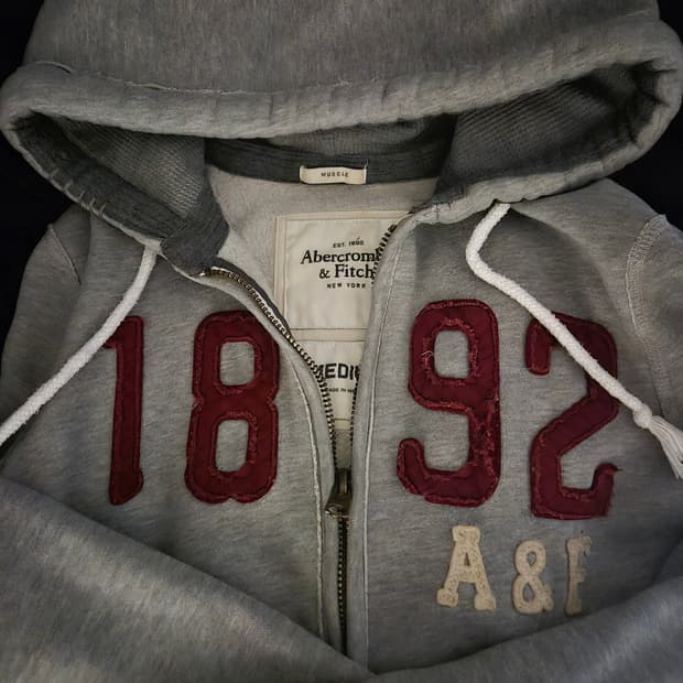 아베크롬비 1892 그레이 머슬핏 후드집업 M