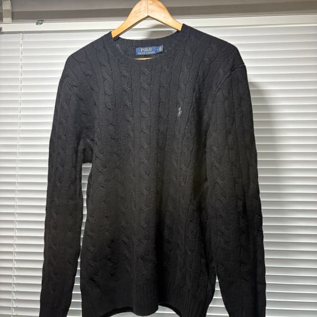 (M) 폴로 캐시미어 블렌드 케이블 니트