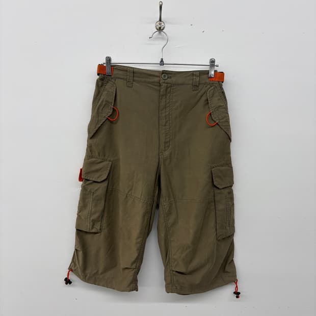 오시코시 카키색 카고 버뮤다 반바지 28in(조절가능)