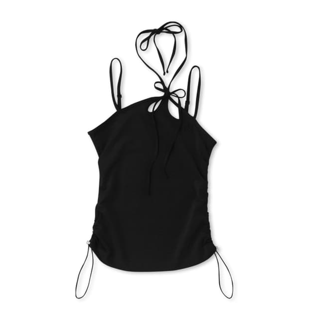 널디 우먼스 스트링 홀터넥 슬리브리스 탑