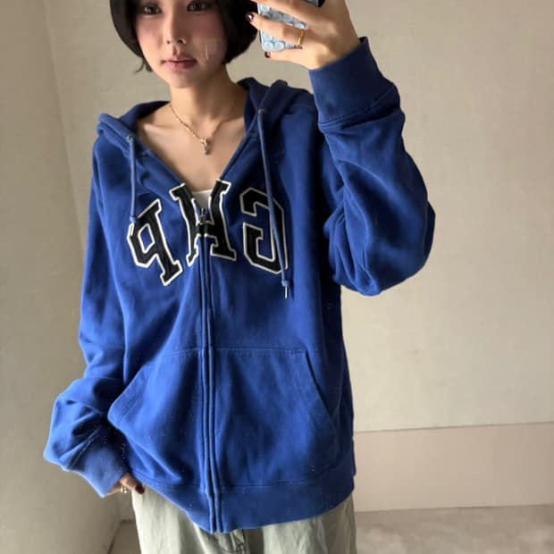 갭 딥블루 후드집업