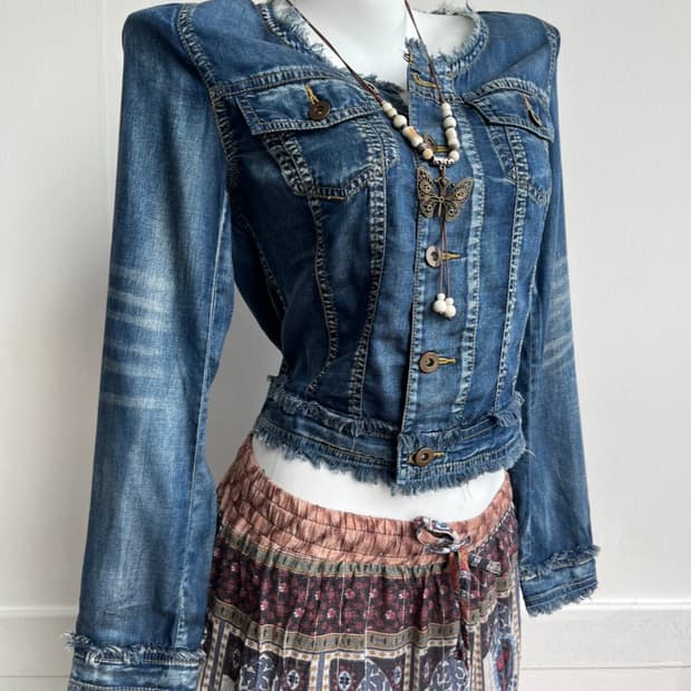 GRAND TABLE 프린지 트림 데님 자켓