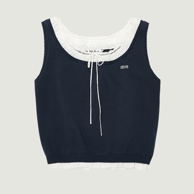 그로브 26PS LEAF SLEEVELESS (NAVY)
