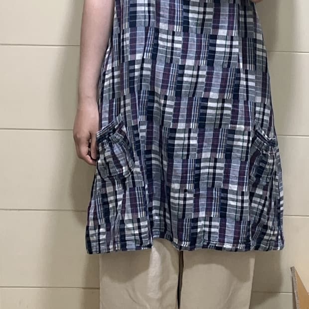 체크 패치워크원피스