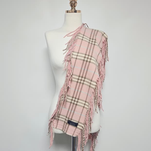 버버리 핑크 희귀템 캐시미어100 머플러 목도리 숄