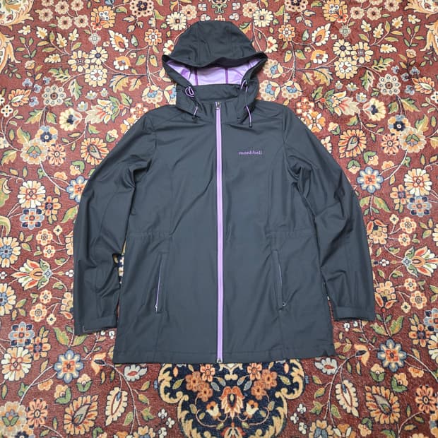 [Montbell] 몽벨 여성용 후드 바람막이 (M,차콜&퍼플)