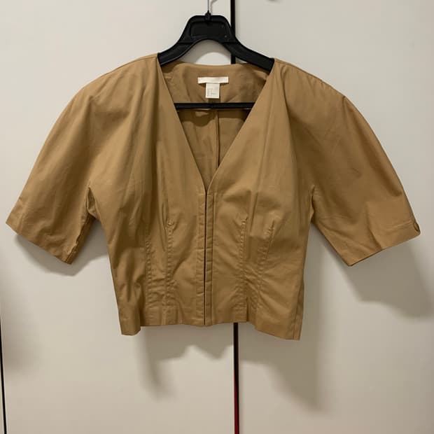 H&M 브라운 크롭 블라우스