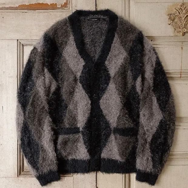 넘버나인 아가일 모헤어 가디건