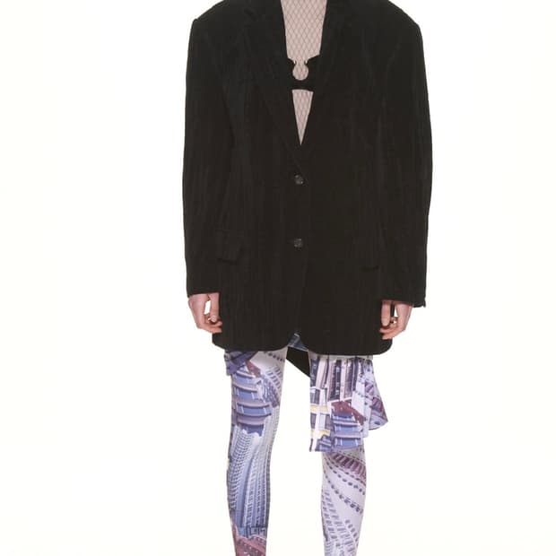 푸시버튼 백리본 포인트 싱글 자켓 블랙