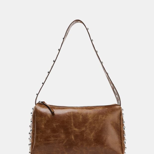 Zara 자라 가방 메탈 아플리케 숄더백 다크 탄