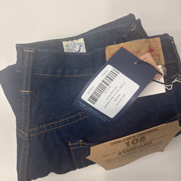 (새제품) Orslow 105 원 워시 셀비지 데님