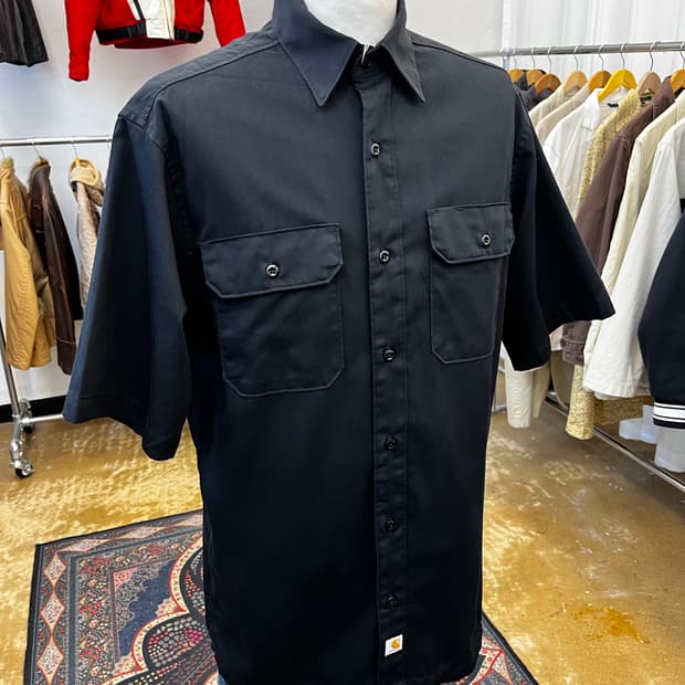 칼하트 더블 포켓 반팔 셔츠 블랙