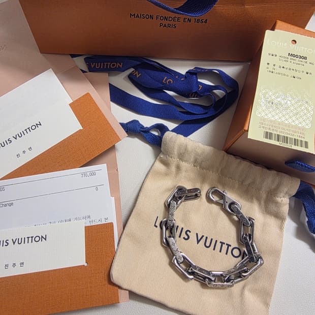 [풀구성] 루이비통 버질아블로 체인 팔찌 M사이즈