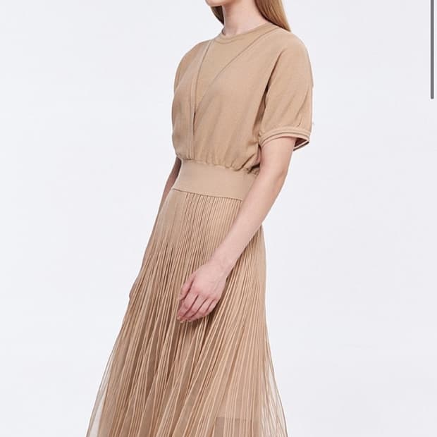 마인 번아웃 튤블록 니트 원피스 프리사이즈