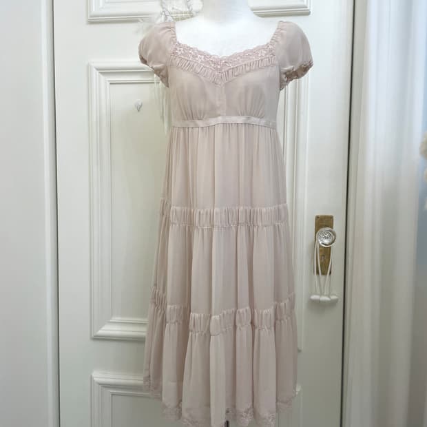 sheer pink lace trimming lovely princess