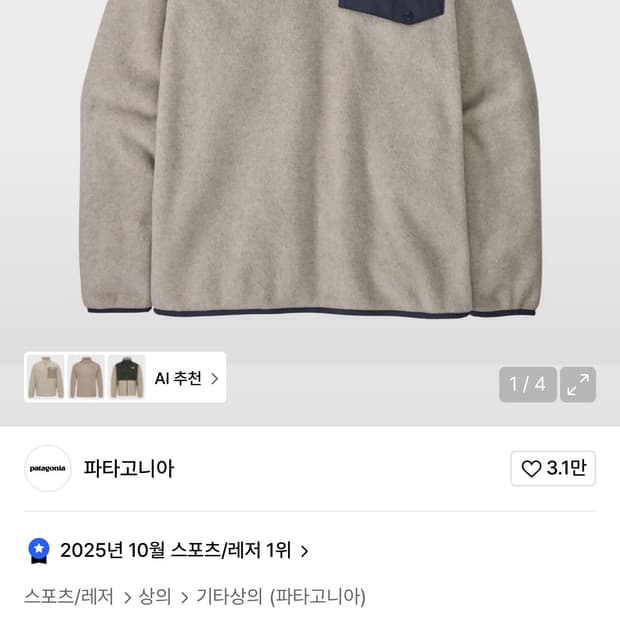 파타고니아 신칠라 L (국내)